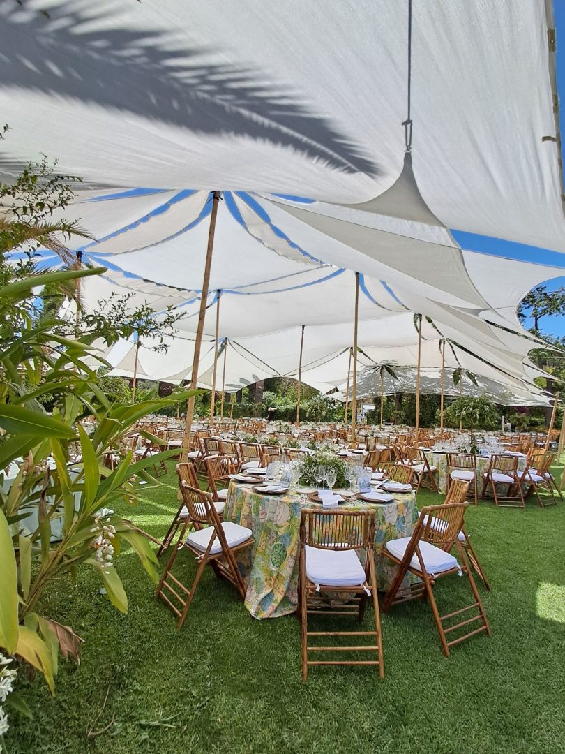 crear sombra en evento de verano